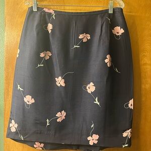 Doncaster Black Skirt with Pink Floral Pattern